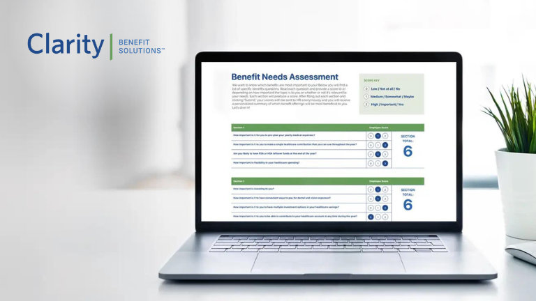 computer displaying a benefit needs assessment